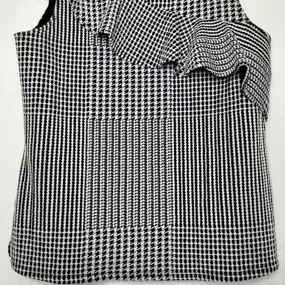 Anthropologie Dolan Left Coast Callan Ruffled Houndstooth Top Size Medium - Picture 7 of 11
